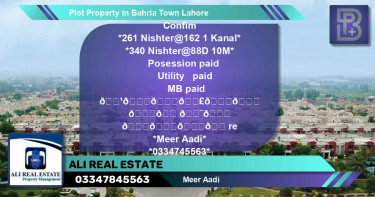 Residential Plot for Sale in Bahria Town, Lahore - (BP-45586)