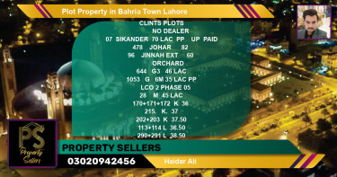 Residential Plot for Sale in Bahria Town, Lahore - (BP-45607)