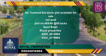 Residential Plot for Sale in Bahria Town, Lahore - (BP-45619)