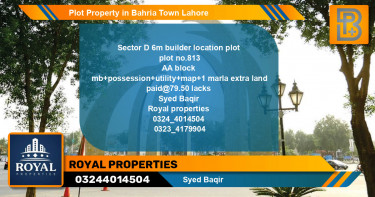 Residential Plot for Sale in Bahria Town, Lahore - (BP-45623)