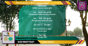 Residential Plot for Sale in Bahria Town, Lahore - (BP-45626)