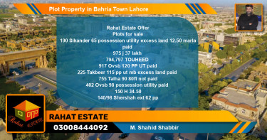 Residential Plot for Sale in Bahria Town, Lahore - (BP-45655)