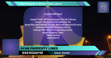 Residential Plot for Sale in Bahria Town, Lahore - (BP-45657)