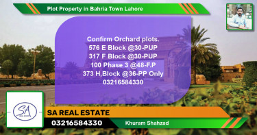 Residential Plot for Sale in Bahria Town, Lahore - (BP-45678)