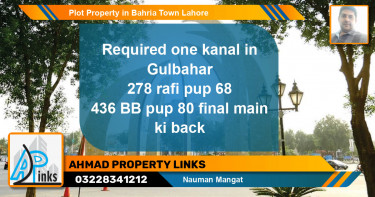 Residential Plot for Sale in Bahria Town, Lahore - (BP-45709)
