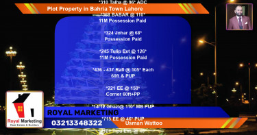 Residential Plot for Sale in Bahria Town, Lahore - (BP-45719)