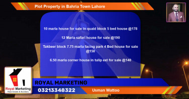 Residential Plot for Sale in Bahria Town, Lahore - (BP-45757)