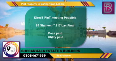 Residential Plot for Sale in Bahria Town, Lahore - (BP-45803)