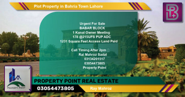 Residential Plot for Sale in Bahria Town, Lahore - (BP-45940)