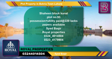 Residential Plot for Sale in Bahria Town, Lahore - (BP-45976)