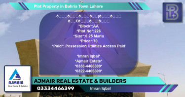 Residential Plot for Sale in Bahria Town, Lahore - (BP-46102)