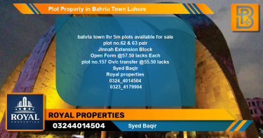 Residential Plot for Sale in Bahria Town, Lahore - (BP-46130)
