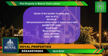 Residential Plot for Sale in Bahria Town, Lahore - (BP-46257)