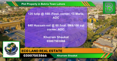 Residential Plot for Sale in Bahria Town, Lahore - (BP-46333)