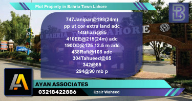 Residential Plot for Sale in Bahria Town, Lahore - (BP-46369)