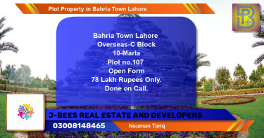 Residential Plot for Sale in Bahria Town, Lahore - (BP-46373)