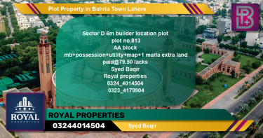 Residential Plot for Sale in Bahria Town, Lahore - (BP-46383)