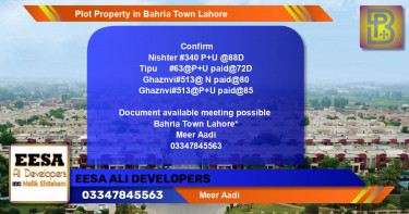 Residential Plot for Sale in Bahria Town, Lahore - (BP-46425)