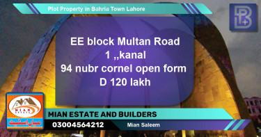 Residential Plot for Sale in Bahria Town, Lahore - (BP-46440)
