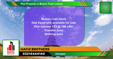 Residential Plot for Sale in Bahria Town, Lahore - (BP-46475)