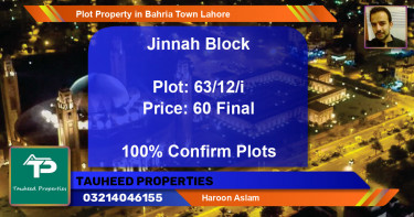 Residential Plot for Sale in Bahria Town, Lahore - (BP-46526)