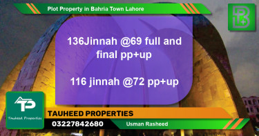 Residential Plot for Sale in Bahria Town, Lahore - (BP-46544)