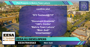 Residential Plot for Sale in Bahria Town, Lahore - (BP-46581)