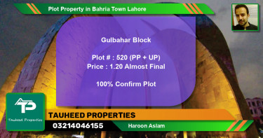 Residential Plot for Sale in Bahria Town, Lahore - (BP-46642)