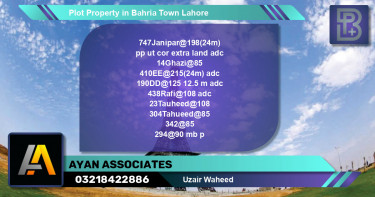Residential Plot for Sale in Bahria Town, Lahore - (BP-46646)