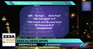 Residential Plot for Sale in Bahria Town, Lahore - (BP-46682)