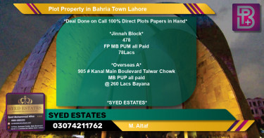 Residential Plot for Sale in Bahria Town, Lahore - (BP-46688)