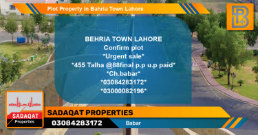 Residential Plot for Sale in Bahria Town, Lahore - (BP-46713)
