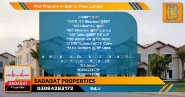 Residential Plot for Sale in Bahria Town, Lahore - (BP-46751)