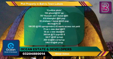 Residential Plot for Sale in Bahria Town, Lahore - (BP-46782)