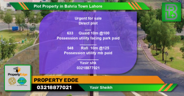 Residential Plot for Sale in Bahria Town, Lahore - (BP-46828)