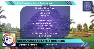Residential Plot for Sale in Bahria Town, Lahore - (BP-46900)