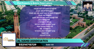Residential Plot for Sale in Bahria Town, Lahore - (BP-47056)