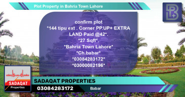 Residential Plot for Sale in Bahria Town, Lahore - (BP-47454)