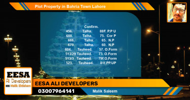Residential Plot for Sale in Bahria Town, Lahore - (BP-47475)
