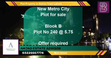 Residential Plot for Sale in Bahria Town, Lahore - (BP-47481)