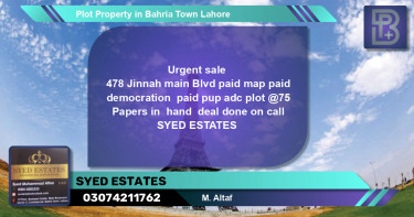 Residential Plot for Sale in Bahria Town, Lahore - (BP-47505)