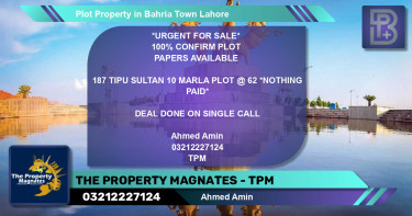 Residential Plot for Sale in Bahria Town, Lahore - (BP-47519)