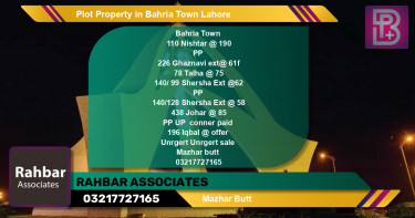 Residential Plot for Sale in Bahria Town, Lahore - (BP-47524)