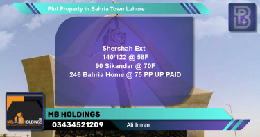 Residential Plot for Sale in Bahria Town, Lahore - (BP-47541)