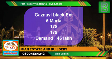 Residential Plot for Sale in Bahria Town, Lahore - (BP-47589)