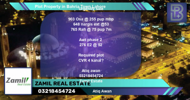 Residential Plot for Sale in Bahria Town, Lahore - (BP-47593)