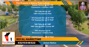 Residential Plot for Sale in Bahria Town, Lahore - (BP-47734)