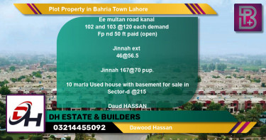 Residential Plot for Sale in Bahria Town, Lahore - (BP-48051)