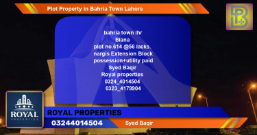 Residential Plot for Sale in Bahria Town, Lahore - (BP-48088)