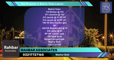 Residential Plot for Sale in Bahria Town, Lahore - (BP-48226)